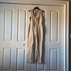 PrettyLittleThing OATMEAL SEAM DETAIL SLEEVELESS SWEAT JUMPSUIT Size 6 NWT